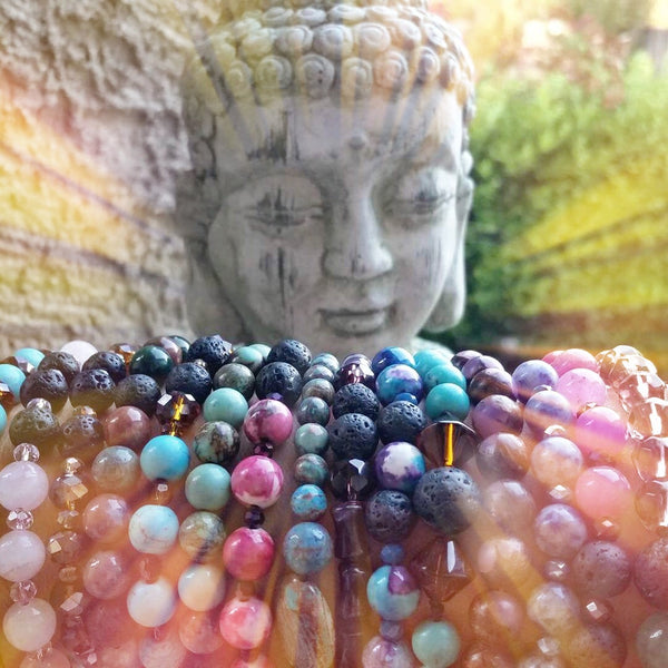 Essential oil diffuser bracelet - magnesite / glass