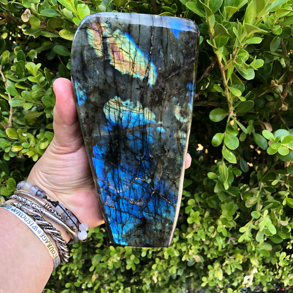 Huge Labradorite free standing tower