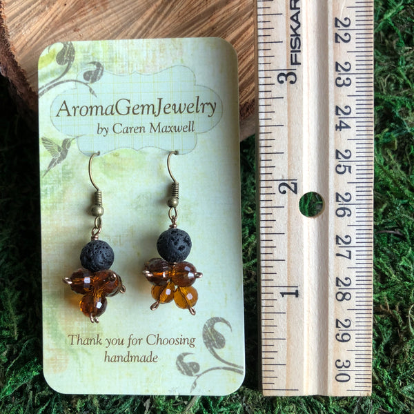 Essential oil diffuser earrings - crystal