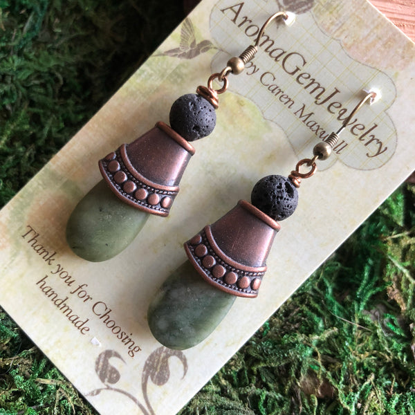 Essential oil diffuser earrings -serpentine