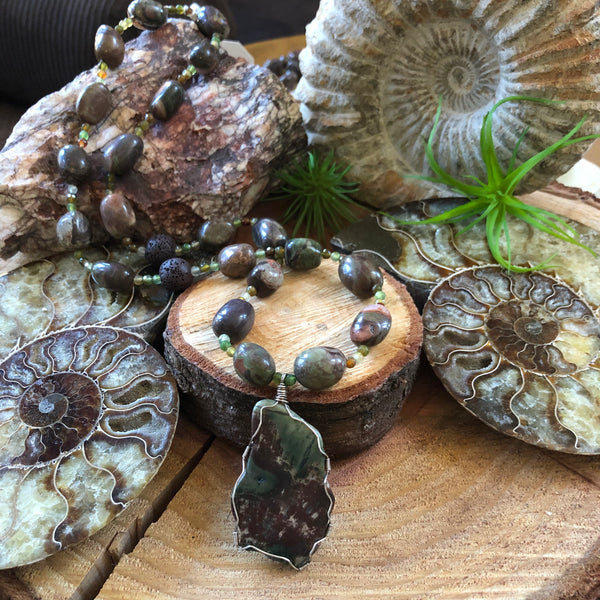 Essential oil diffuser necklace-Sierra Agate