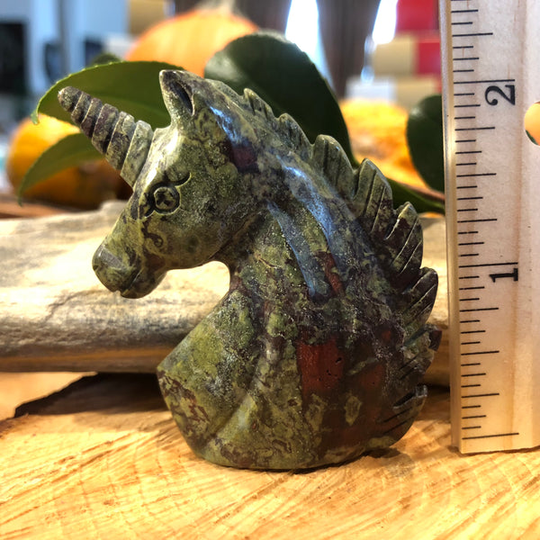 Carved Bloodstone Unicorn