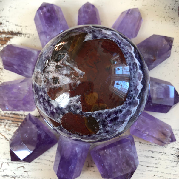 Huge Dream Amethyst Sphere-4 inches (Protection, intuition, sobriety)