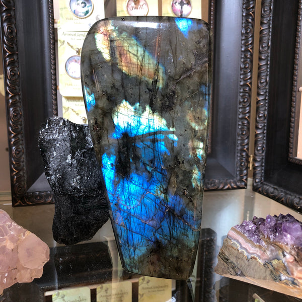 Huge Labradorite free standing tower