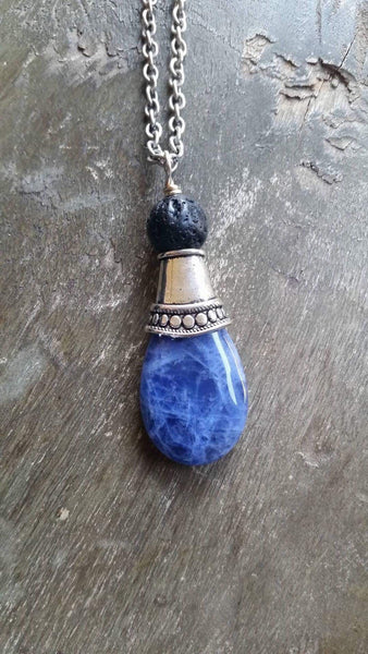 Essential oil diffuser necklace -Sodalite