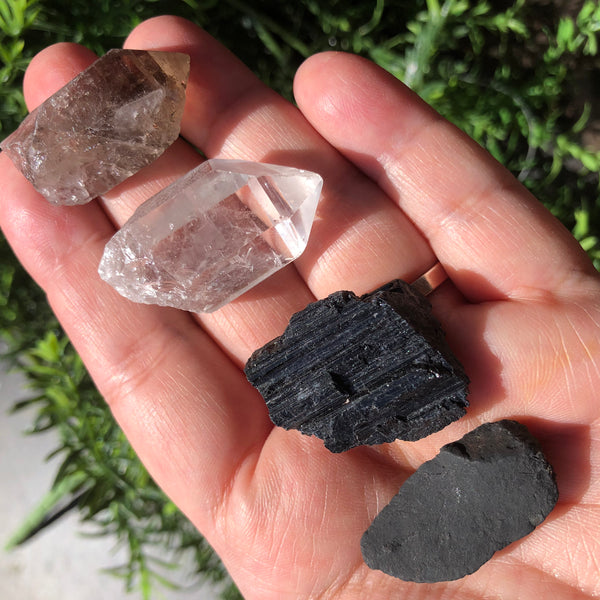 Protection Bundle (Black Tourmaline, Shungite, Clear Quartz, Smokey Quartz)