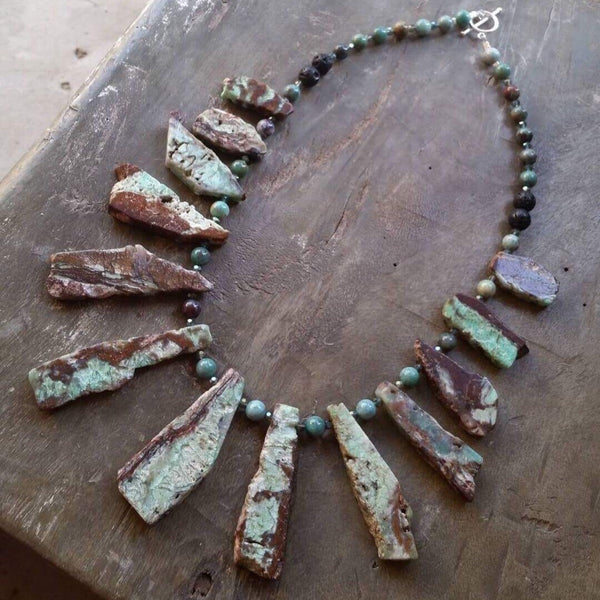 Essential oil diffuser necklace - chrysocolla