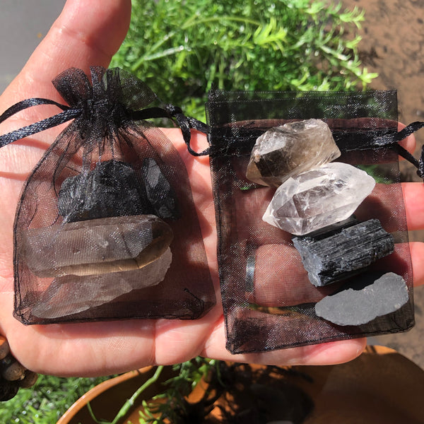 Protection Bundle (Black Tourmaline, Shungite, Clear Quartz, Smokey Quartz)
