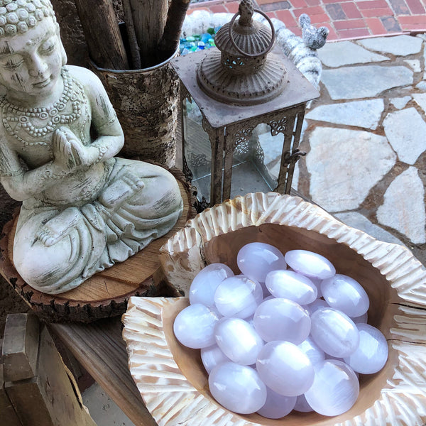 One Selenite Palm stone (also sold in lot of 5)