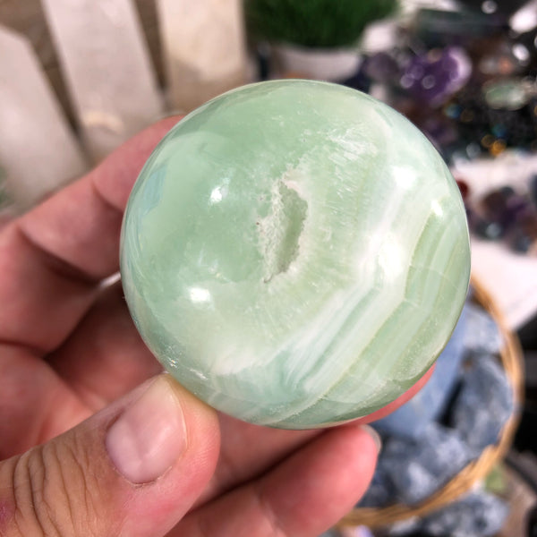 Pistachio Calcite Sphere