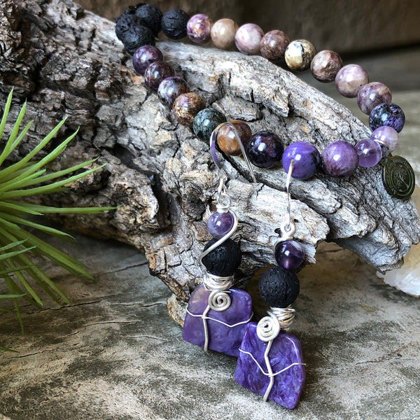 Charoite aromatherapy set