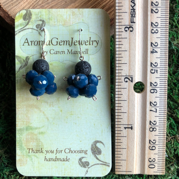 Essential oil diffuser earrings - crystal