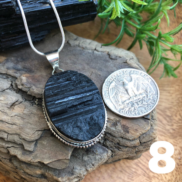 Black Tourmaline pendant necklace (Protection)