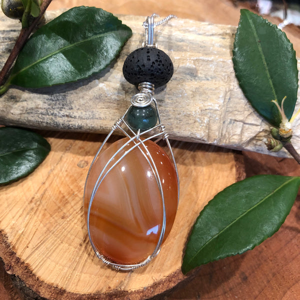 Essential oil diffuser necklace - handmade t