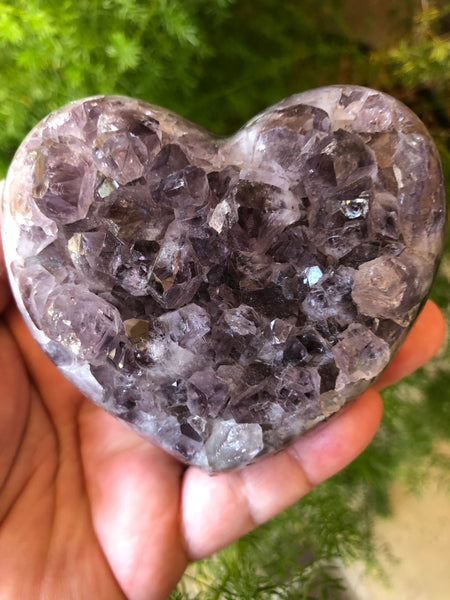 Large Amethyst Polished edge geode heart