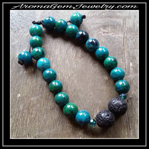 Essential oil diffuser bracelet - chrysocolla