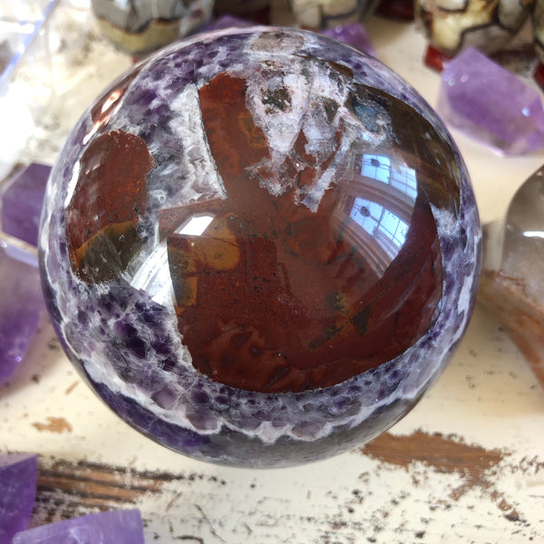 Huge Dream Amethyst Sphere-4 inches (Protection, intuition, sobriety)