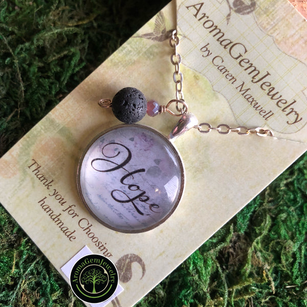 Essential oil diffuser necklace - Hope