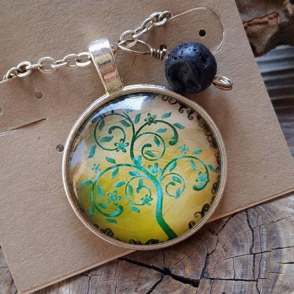 Essential oil diffuser necklace - Tree of Life