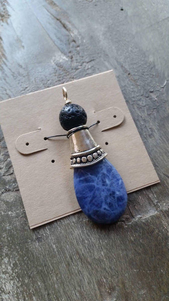 Essential oil diffuser necklace -Sodalite