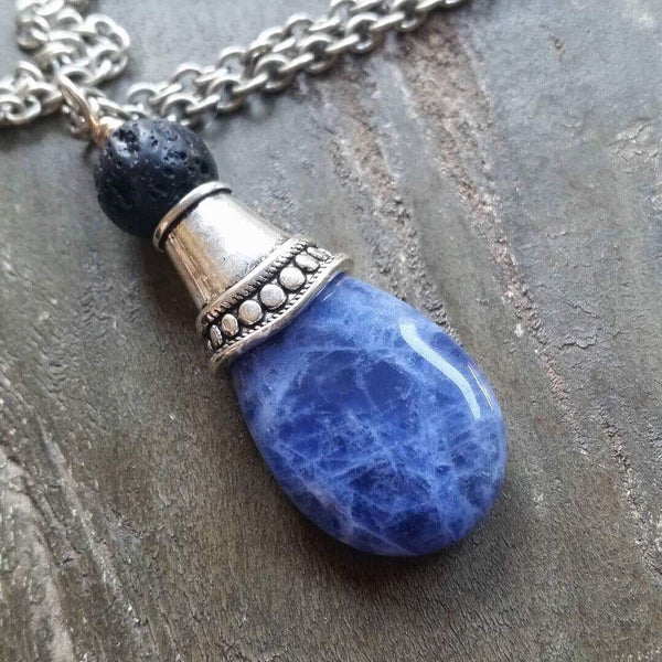 Essential oil diffuser necklace -Sodalite