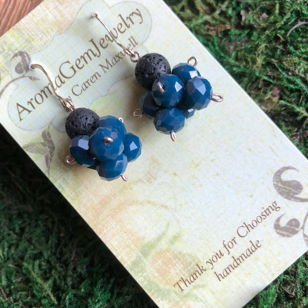 Essential oil diffuser earrings - crystal