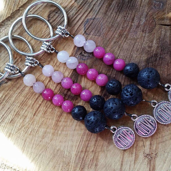 Essential oil diffuser keychain - Rose Quartz, love