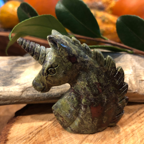Carved Bloodstone Unicorn
