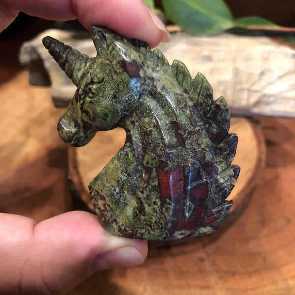 Carved Bloodstone Unicorn