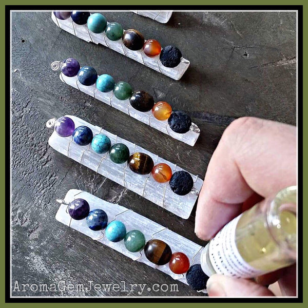 Aromatherapy Selenite wand - CHAKRA (Energy Balancing)