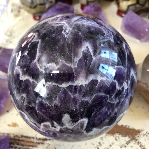 Huge Dream Amethyst Sphere-4 inches (Protection, intuition, sobriety)