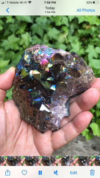 Titanium aura rainbow Amethyst (390g)