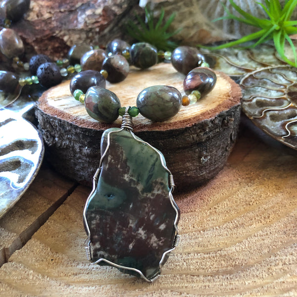 Essential oil diffuser necklace-Sierra Agate