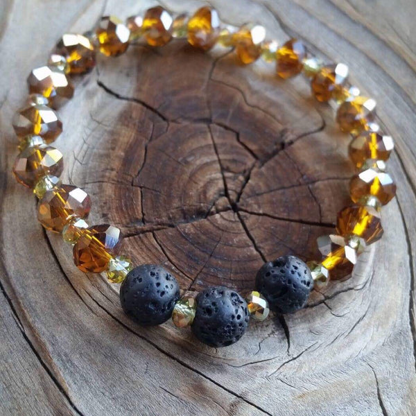 Essential oil diffuser bracelet - amber glass