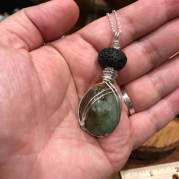 Essential oil diffuser necklace - Fancy Jasper