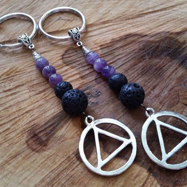 Essential oil diffuser keychain - amethyst