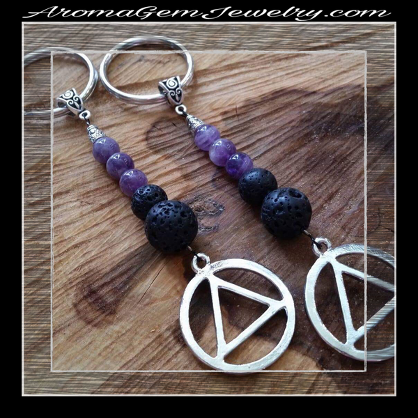 Essential oil diffuser keychain - amethyst