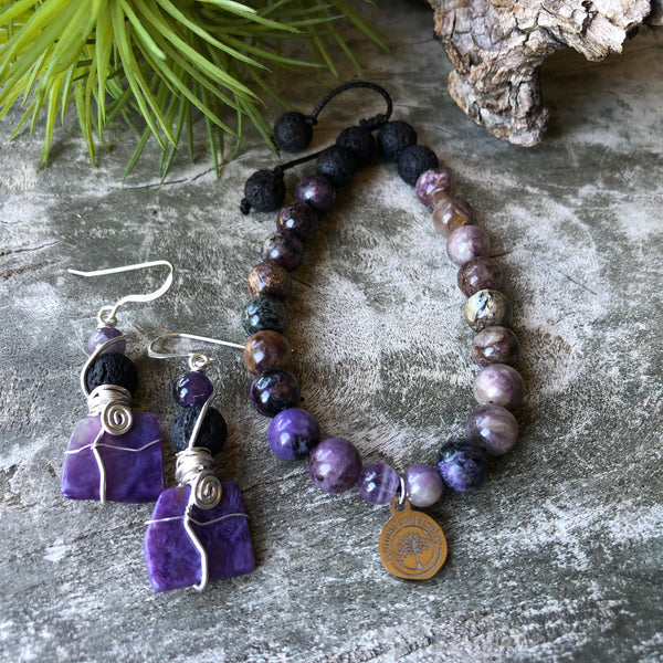 Charoite aromatherapy set
