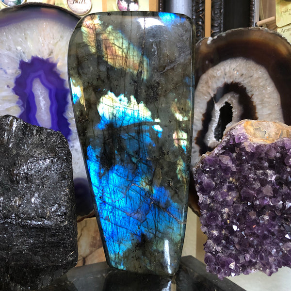 Huge Labradorite free standing tower