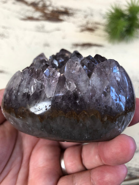 Large Amethyst Polished edge geode heart