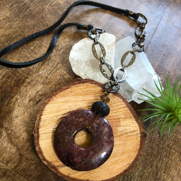 Essential oil diffuser necklace- Jasper