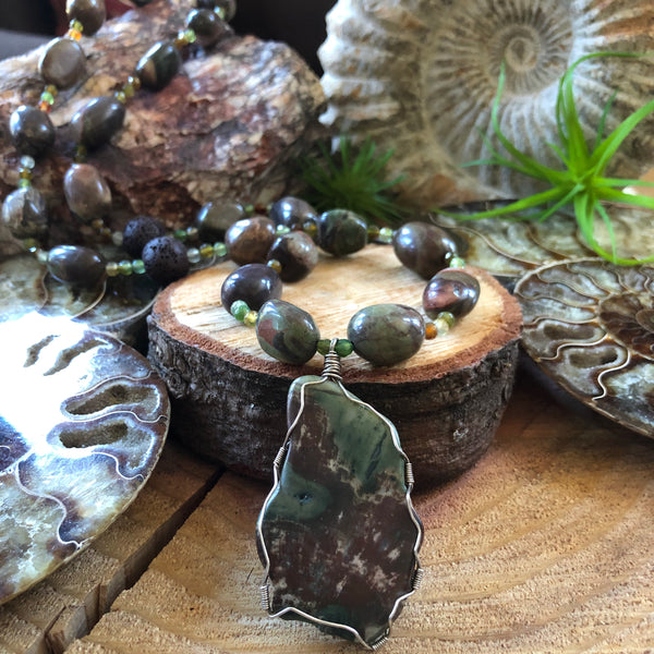 Essential oil diffuser necklace-Sierra Agate