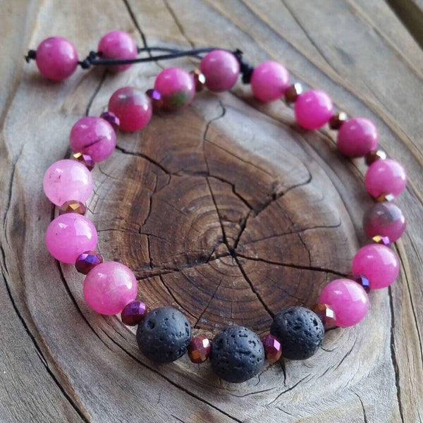 Essential oil diffuser bracelet - dyed crystal