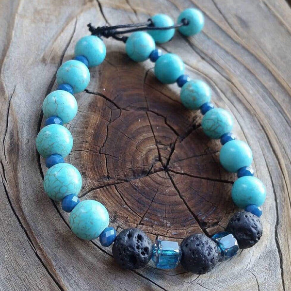 Essential oil diffuser bracelet - magnesite / glass
