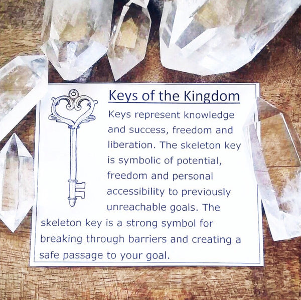 Essential oil diffuser necklace - antiqued skeleton key 6901