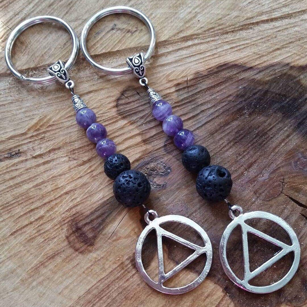 Essential oil diffuser keychain - amethyst