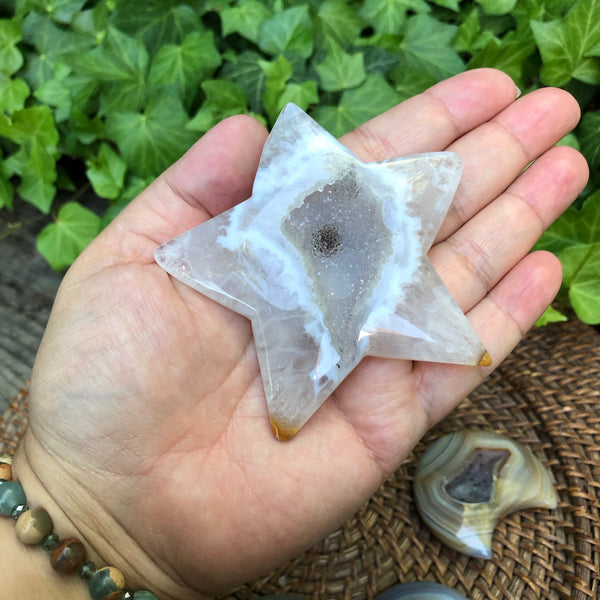 Large Druzy agate Star