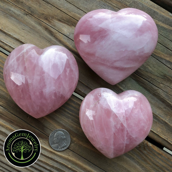 Rose quartz carved heart #2