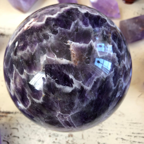Huge Dream Amethyst Sphere-4 inches (Protection, intuition, sobriety)