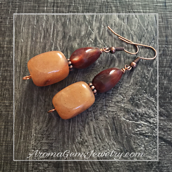 Essential oil diffuser earrings- agate